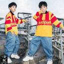 デニムパンツ 長袖 スウェットシャツ 女の子 男の子 キッズ ダンス衣装 ヒップホップ 上下 二点 セットアップ 子供 ロングパンツ ダンストップス HIPHO...