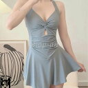 水着 レディース 夏 ビキニ オールインワン タンキニ 体型カバー 連体形 ワンピース かわいい セクシー ママ水着 オトナ女子 露出控えめ カップ付き カバーアップ 着痩せ 韓国 おしゃれ ビーチ 温泉 プール グレー ピンク ブラック 30代 40代 送料無料