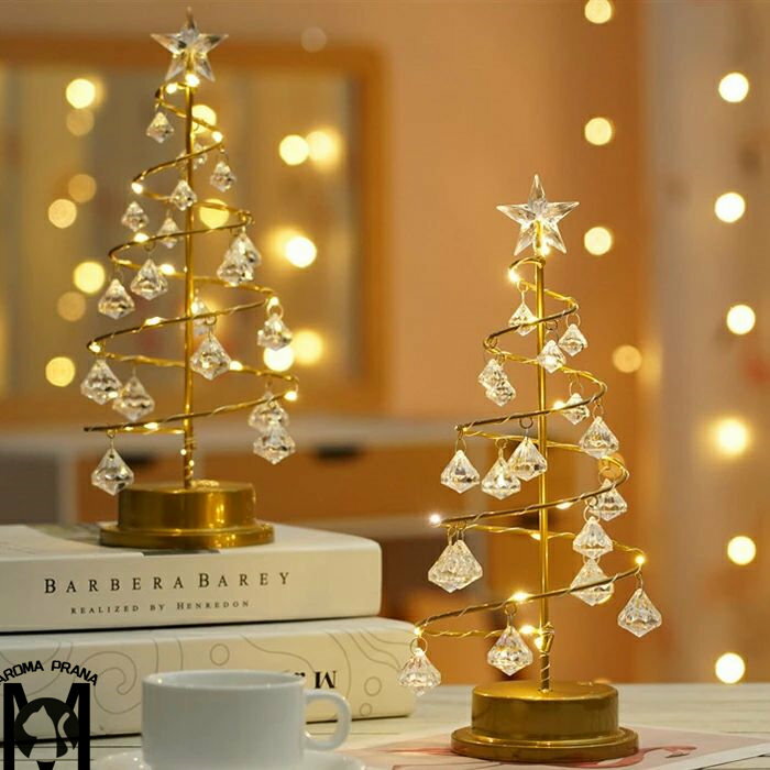 クリスマスツリー 卓上 クリア 水晶 ミニツリー 33cm 卓上ツリー クリスマス飾り LEDイルミネーション 鉄 ツリー 電池式 ミニ クリスマスツリー おしゃれ キラキラ 雰囲気満々 暖かい 飾り 部屋 商店 おもちゃ プレゼント
