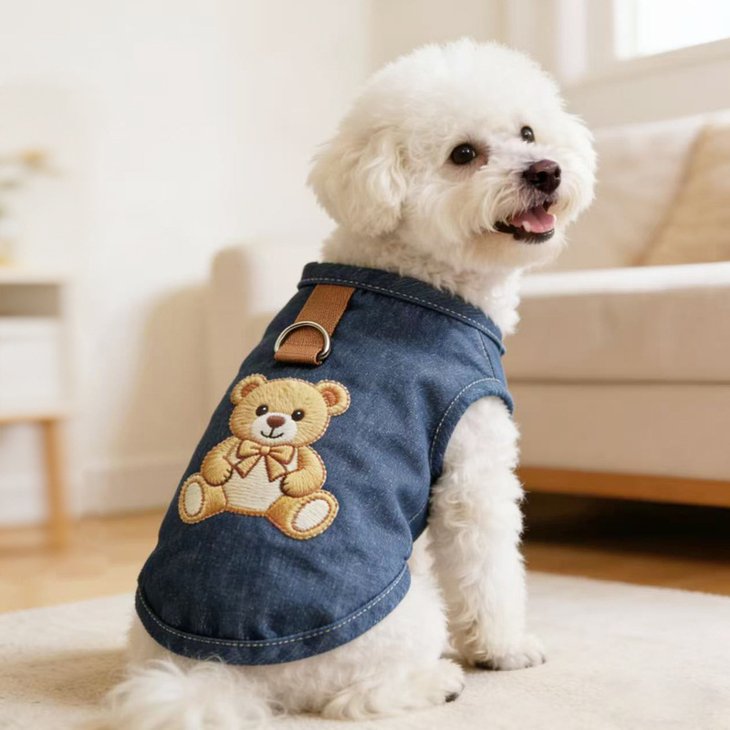 小型犬犬服犬服タンクトップデニム風...