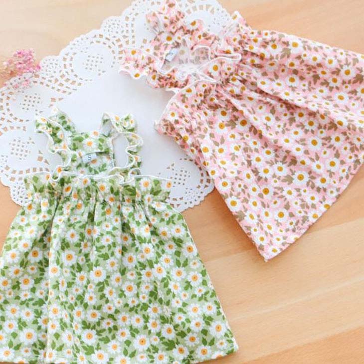 超可愛い! かわいい 犬 服 新作 秋服 小型犬用 女の子 小花柄 ストライプ柄 パステルカラー インスタ ワンピース お出かけ かわいい キャミソールワンピ ドッグウェア ペットウェア お散歩 おしゃれ カラフル サマー メール便OK【a245】【送料無料】