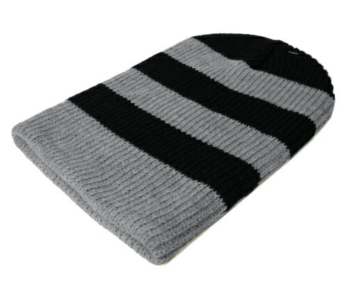 ニューヨークハット ニット帽 メンズ New York Hat ニューヨークハット 4925 Rib Striped Hi Top　リブ　ストライプ　ハイトップ　, Black/Charcoal　｜　帽子　ニットキャップ　メンズ　レディース　男女兼用