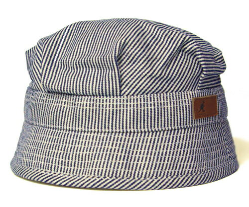 KANGOL　JAPANESE ENGINEER BUCKET　カンゴール　ジャパニーズ　エンジニア　バケット　, Navy　[ 帽子　ハット　ヒッコリー　ストライプ　ヘッドギア　メンズ　レディース　男女兼用　]