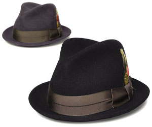 New York Hat　ニューヨークハット　5321　Crooked Fedora　クロックド　フェドラ　BlackwithGrey　 Grey with Black　帽子　ハット　中折れハット　紳士　メンズ　レディース　男女兼用　ツバ短　あす楽のサムネイル