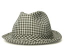 送料無料 Borsalino ボルサリーノ ウィンザーハット BX523 カーキ 帽子 ギンガムチェック ハット 中折れハット メンズ レディース 男女兼用 ギ...