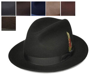 ニューヨークハット New York Hat 5319 The Fedora (LITE FELT FEDORA) 送料無料 ザ フェドラ ブラック グレー ネイビー ブラウン アーモンド バーガンディー オリーブ 帽子 中折れハット 紳士 メンズ レディース あす楽
