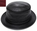 ニューヨークハット 帽子 ポークパイハット NEW YORK HAT 9246 LAMBSKIN STINGY ラムスキン スティンジー Black レザー 大きいサイズ XXL メンズ レディース 送料無料 別注