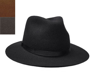 ニューヨークハット　帽子 フェルトハット 中折れ つば広 New York Hat 5305 homestead　ホームステッド フェルト　Black　Pecan　Grey　黒　ブラック　ベージュ　ブラウン　茶色　グレー　女優帽　アメリカ製　紳士　メンズ　レディース　男女兼用　大きいサイズ