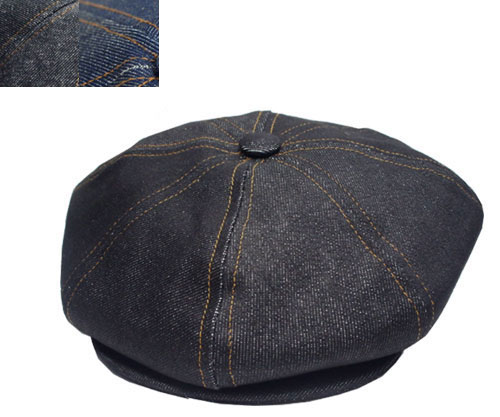 ニューヨークハット New York Hat キャスケット 6103 DENIM STITCH NEWSBOY デニムステッチ ニュースボーイ Black Blue 紳士 婦人 メンズ レディース 男女兼用