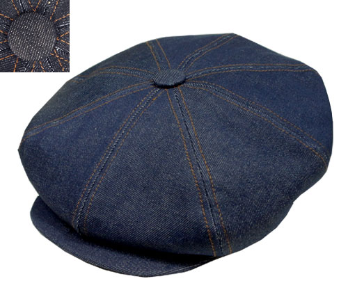 ニューヨークハット ニューヨークハット 帽子　キャスケット ハンチング New York Hat 6291 Denim Stitch Big Apple　デニムステッチビッグアップル　Blue　Black デニム　紳士　婦人　メンズ　レディース　男女兼用 大きいサイズ 春夏秋冬