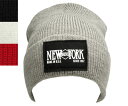 NEW YORK HAT（ニューヨークハット）ニットキャップ 4687 NEW YORK HAT LOGO CAP ニューヨーク ハット ロゴ キャップ グレー ブラック ホワイト レッド