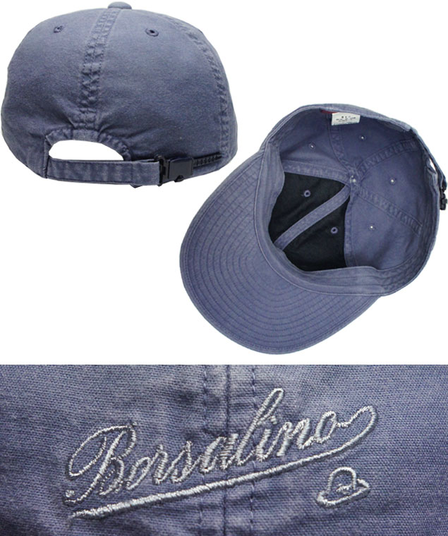Borsalino ボルサリーノ コットンキャップ BS456 紺 ライトベージュ メンズ レディース