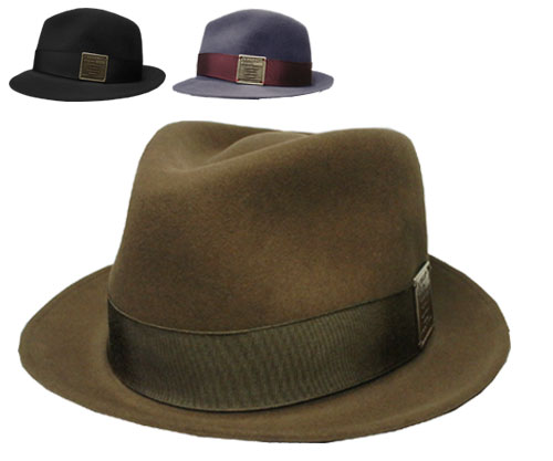 KANGOL　カンゴール　Linotype Hiro Trilby　ライノタイプ ヒロ　トリルビー　Camo　Dk.Grey　Black　帽子　ハット　中折れハット　フェルトハット　ウール　カシミヤ　紳士　婦人　メンズ　レディース　男女兼用　ギフト 1