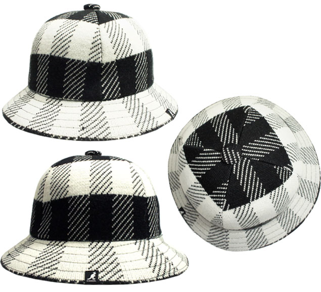 KANGOL　Frontier Casual　カンゴール　フロンティアカジュアル　Black/Off White　Urchin/Black　Sapphire/Black　帽子　チェック　カジュアル　紫外線予防　ハット　メンズ　レディース　男女兼用　あす楽