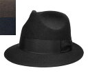 【送料無料】Felt Hat　Mannish Hat　マニッシュハット　Black　Grey　Navy　ブラック　グレー　ネイビー　[　ハット　フェルトハット　中折れハット　カラー　大きいサイズ　メンズ　レディース　男女兼用　] その1