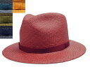 ハット パナマハット 赤 ブルー グリーン 紺 キャメル メンズ レディース ストロー 日本製 中央帽子 中折れハット 麦わら帽子 UV紫外線対策 日よけ