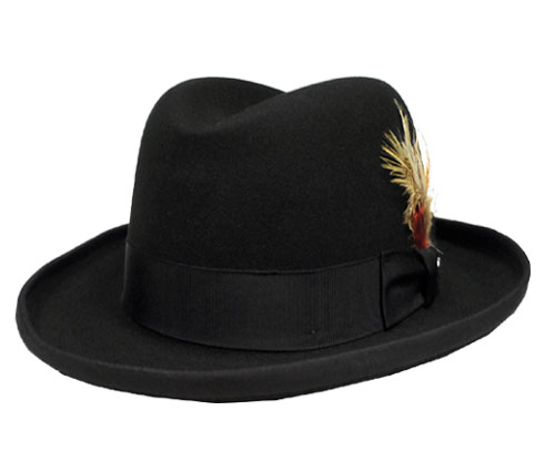 帽子 ステットソン STETSON ST118 HOMBURG WOOL ホンブルグハット 黒 USA 高級 日よけ メンズ レディース