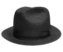 ヘンプ 帽子（メンズ） 帽子 ステットソン STETSON SE132 マニッシュ ストロー ハット 黒 アメリカ製 高級 日よけ メンズ レディース