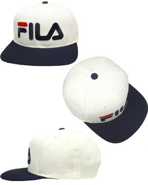 FILA フィラ FLB TC SNAP BACK WHITE BLACK 野球帽 キャップ 帽子 メンズ レディース 男女兼用 あす楽