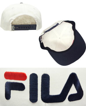 FILA フィラ FLB TC SNAP BACK WHITE BLACK 野球帽 キャップ 帽子 メンズ レディース 男女兼用 あす楽