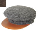 New York Hat ニューヨークハット 9068 Herringbone Fiddler GREY BROWN ヘリンボーン マリンキャップ 紳士 婦人 メンズ レディース 男女兼用