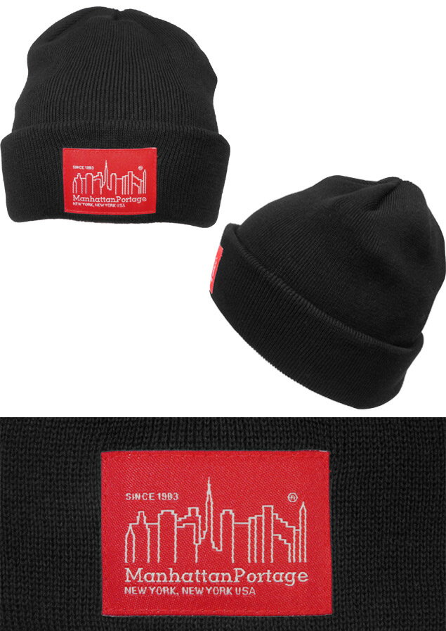 Manhattan Portage マンハッタンポーテージ MP014-18A00 WATCH CAP BLACK GRAY 日本製 ニット帽 サマーニット カジュアル ストリート メンズ レディース