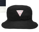 GUESS ゲス GS TWILL BUCKET HAT 195-115004 BLACK NAVY WHITE バケットハット 無地 帽子 メンズ レディース