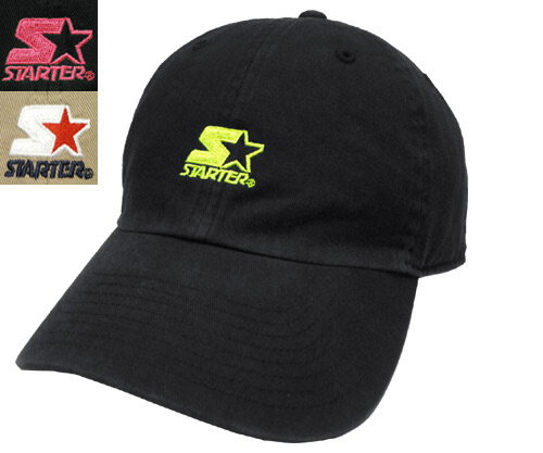 STARTER BLACK LABEL スターター ブラック レーベル STT SMALL STACKED LOGO 6PCAP YELLOW PINK BEIGE ネオン 蛍光 キャップ カジュアル 帽子 メンズ レディース 男女兼用 あす楽