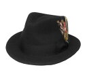 New York Hat ニューヨークハット 5329 Tear Drop Stingy Fedora ティアドロップ スティンジー フェドラ Black 帽子 中折れハット フェルト 紳士 婦人 メンズ レディース 男女兼用 あす楽 その1