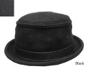 New York Hat（ニューヨークハット）ポークパイハット #5588 WOOL STINGY Black Charcoalgray