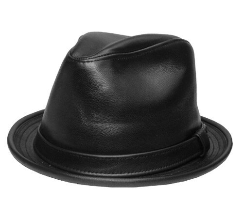 ニューヨークハット 帽子 中折れ New York Hat 9204 LAMBSKIN FEDORA ランバスキン フェドラ Black wine Brown レザー 革 大きいサイズ XXL メンズ レディース 送料無料