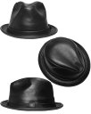 ニューヨークハット 帽子 中折れ New York Hat 9204　LAMBSKIN FEDORA ランバスキン フェドラ Black wine Brown レザー 革 大きいサイズ XXL メンズ レディース 送料無料