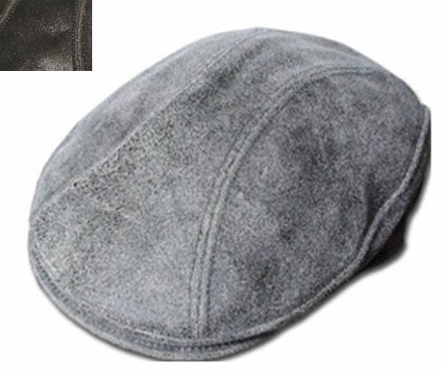 ニューヨークハット New York Hat（ニューヨークハット）ハンチング #9255 ANTIQUE LEATHER 1900 Grey Black メンズ レディース