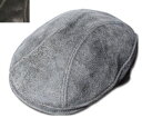 New York Hat（ニューヨークハット）ハンチング 9255 ANTIQUE LEATHER 1900 Grey Black メンズ レディース