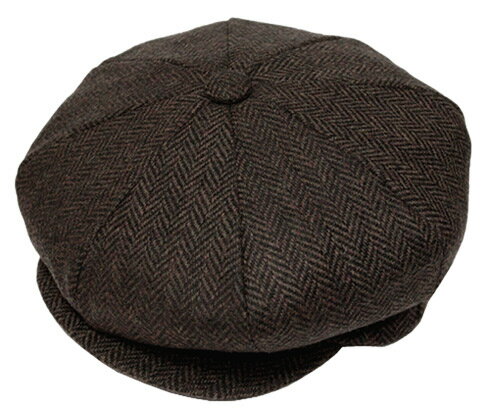 New York Hat　ニューヨークハット　ハンチング　9038　HERRINGBONE NEWSBOY　ヘリンボン　ニュースボーイ　Brown ver2