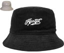 カンゴール KANGOL Vintage Script Logo Bucket BLACK TAUPE コーデュロイ ストリート 紫外線予防 バケットハット メ...