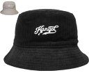 カンゴール KANGOL Vintage Script Logo Bucket BLACK TAUPE コーデュロイ ストリート 紫外線予防 バケットハット メンズ レディース 男女兼用 あす楽