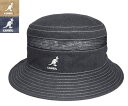 カンゴール KANGOL DISTRESSED COTTON MESH BUCKET BLACK OAT NAVY バケットハット メンズ レディース