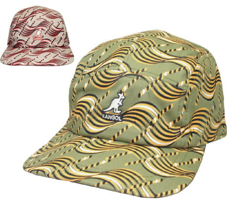 KANGOL JS[ Facewave REV 5-Panel OILGREENPRINT KHAKIPRINT o[Vu Y fB[X jp y