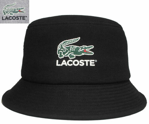 LACOSTE ラコステ L1282 SWEAT BUCKET HAT バケットハット ブラック グレー 帽子 紳士 婦人 メンズ レディース