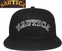 NAUTICA ノーティカ NT061 COLLEGE LOGO FLAT VISOR CAP BLACK BROWN コットンキャップ メンズ レディース 男女兼用