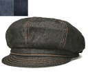 ニューヨークハット　New York Hat　6221 デニムステッチスピットファイア　キャスケット Black　Blue　Indigo Blackデニム　紳士　婦人　メンズ　レディース　大きいサイズ その1