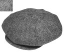 New York Hat ニューヨークハット ハンチング 9038 HERRINGBONE NEWSBOY ヘリンボン ニュースボーイ Grey