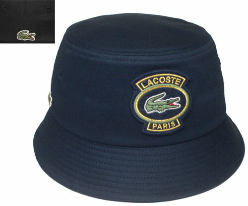 ACOSTE ラコステ エンブレムバケットハット L1302 黒 紺 帽子 紳士 婦人 メンズ レディース 男女兼用