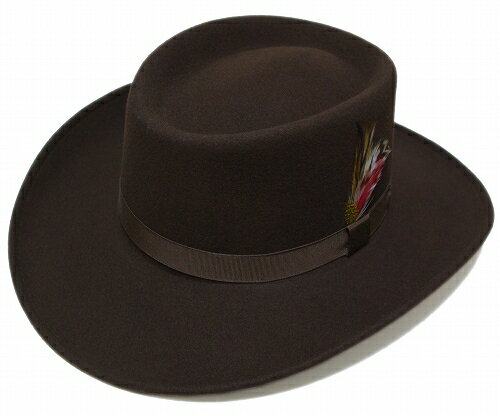 ニューヨークハット 送料無料　New York Hat　ニューヨークハット　5314　Mid Nite Gambler(Lite Felt Gambler)　ミッドナイト　ギャンブラー　Brown　帽子　フェルトハット　ツバ広　紳士　婦人　メンズ　レディース　男女兼用