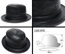 ニューヨークハット 帽子 ポークパイハット NEW YORK HAT 9246　LAMBSKIN STINGY ラムスキン　スティンジー　Black レザー 大きいサイズ　XXL メンズ　レディース　送料無料 別注