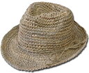 ニューヨークハット 帽子 レディース ニューヨークハット New York Hat ストローハット 7016 SEA GRASS FEDORA Natural 中折れ 麦わら 帽子 天然草 メンズ レディース