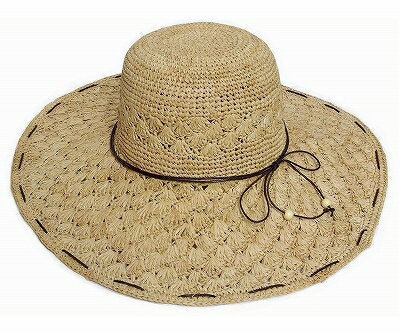 New York Hat（ニューヨークハット） レディースハット #7108 RAFFIA SHELL, Natural 女優帽 ペーパー つば広 ストロー 女優帽 ニューヨーク ハット スカラ フェヌア　スカラ アウトドア UVカット UV対策 紫外線カット 紫外線対策 UV