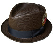 【送料無料】New York Hat（ニューヨークハット）ストローハット #2303 STRAW DIAMOND, Brown