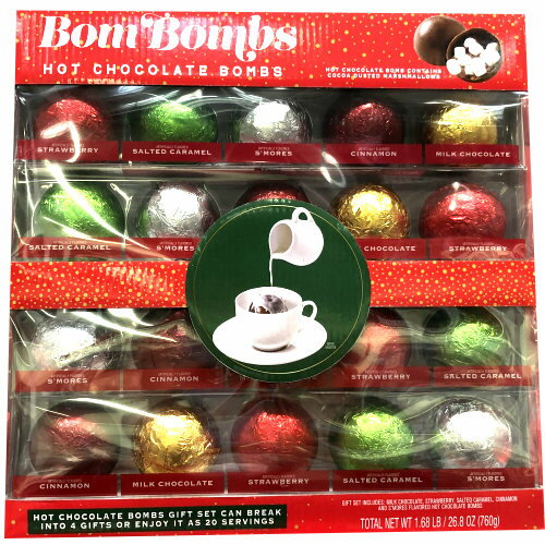 202209ホットチョコレート 20個入り　5種類ミルクチョコレート　マシュマロ bom BOM BS HOT CHOCOLATEクリスマス　ホームパーティー ギフトカフェ　チョコレート飲料46040　036158